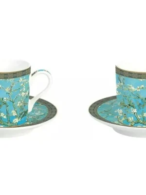 Časově Omezené Easy Life Sada dvou porcelánových šálků a podšálků na espresso Almond Blossom 2 ks 2x75 ml