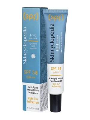 Skincyclopedia Anti-ageing Ochranný pleťový krém SPF 50 s minerálními filtry, peptidy a kyselinou hyaluronovou 40 ml Akční Nabídka