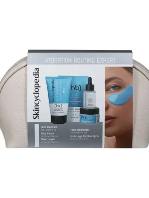 Speciální Cena Skincyclopedia Hydratation Routine Expert Kosmetická sada Hydratační expert s kyselinou hyaluronovou 5 ks + kosmetická taštička