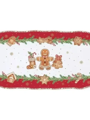 Jen Po Omezenou Doba Easy Life Porcelánový servírovací tác Fancy Gingerbread 37 × 14 cm