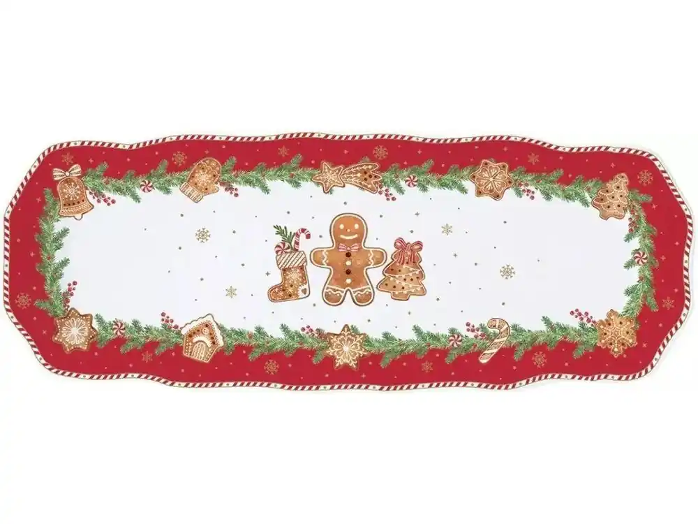 Jen Po Omezenou Doba Easy Life Porcelánový servírovací tác Fancy Gingerbread 37 × 14 cm