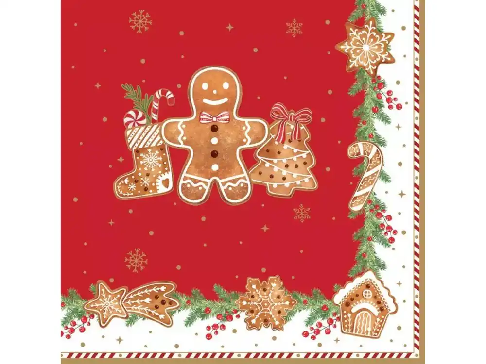 Omezená Nabídka Easy Life Papírový ubrousek Fancy gingerbread 33×33 cm 20 ks