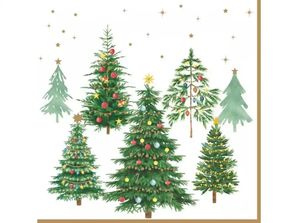 Easy Life Papírový ubrousek Festive Trees 33×33 cm 20 ks Ihned K Objednání