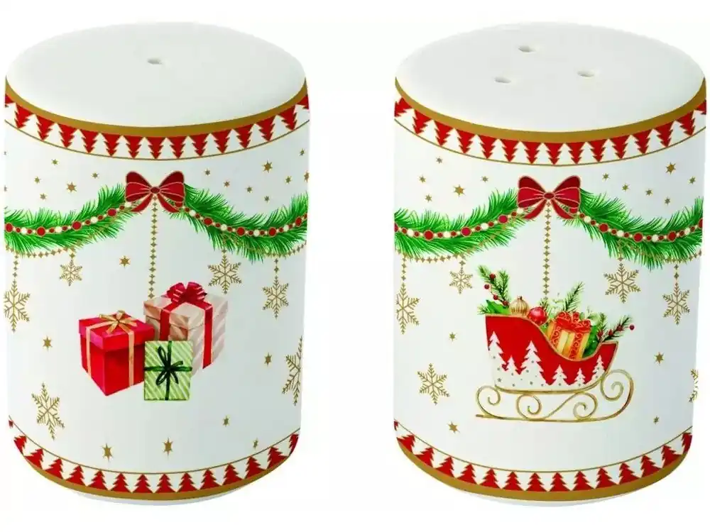 Výprodej Easy Life Porcelánová slánka a pepřenka Magie De Noel ø 5 cm 2 ks