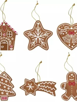 Objednat Nyní Easy Life Porcelánové vánoční ozdoby Gingerbread 6 ks