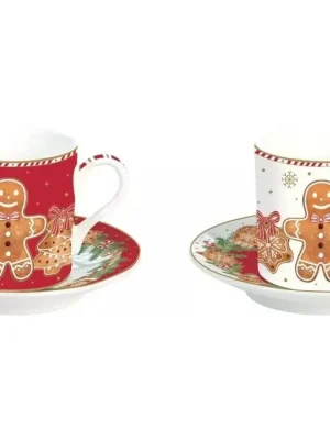 Cenově Výhodný Easy Life Porcelánový čajový set pro dva Fancy Gingerbread 2x75 ml 2 ks