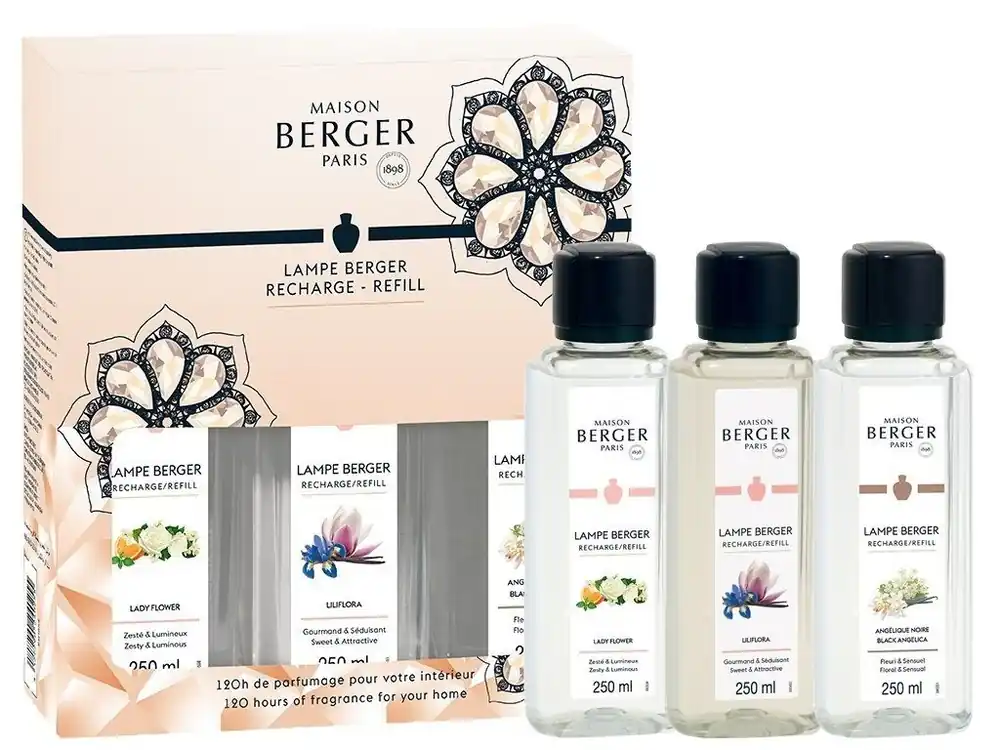 MAISON BERGER PARIS Eternity Náplně do katalytické lampy triopack Lady Flower/Liliflora/Černá Angelika 3x0,25l Víkendová Akce
