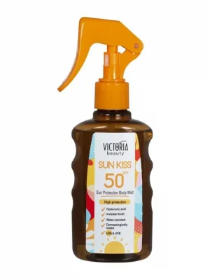 Nízká Cena Victoria beauty SUN KISS SPF50 Ochranný voděodolný tělový sprej s kyselinou hyaluronovou 200 mL