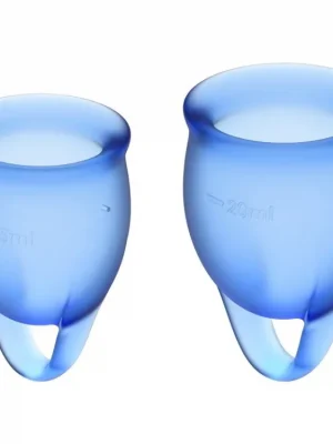 Vysoce Kvalitní Satisfyer Menstruační kalíšek - Feel confident blue 2 ks