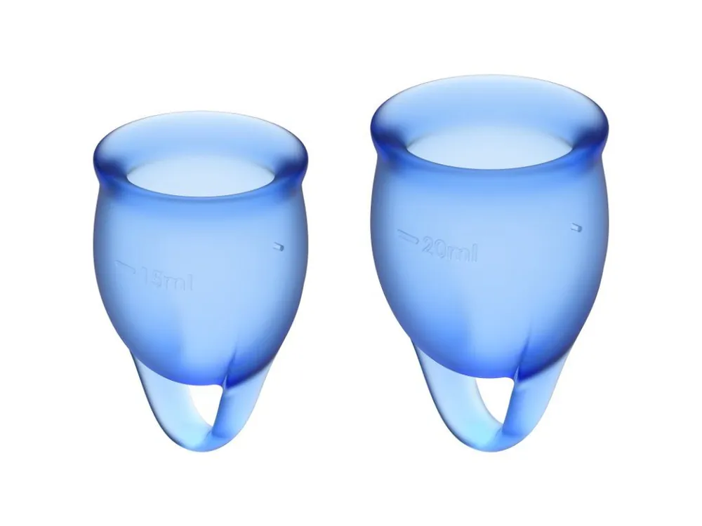 Vysoce Kvalitní Satisfyer Menstruační kalíšek - Feel confident blue 2 ks