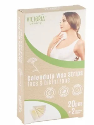 Victoria Beauty Depilační voskové pásky na obličej a oblast bikin s měsíčkem 20 pásků+2 olejové ubrousky Finální Výprodej