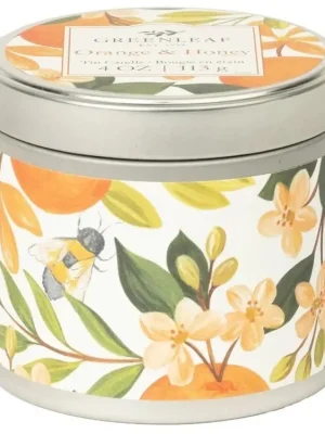 Greenleaf Vonná svíčka v plechové dóze Orange & Honey (Pomeranč a med) 113 g Bezpečná Platba