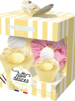 Tovární Cena Tutti Délices Dárkový set dvou toaletních vod Vanilla Whipped Cream ( Šlehačka ) 50 mL+15 mL + růžová gumička do vlasů