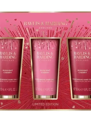 Nejprodávanější Baylis & Harding Sada krémů na ruce Midnight Cherry (půlnoční třešeň) 3 x 50 ml