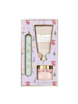 Baylis & Harding Royale Garden Dárkový set na manikúru Krém na ruce 50 ml minerální sůl 70 g pilník 3 ks Finální Výprodej