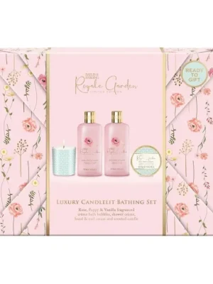 Sleva Baylis & Harding Royale Garden Dárková sada s péčí o tělo a svíčkou, 4 ks