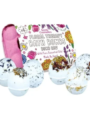 Akční Cena Bomb Cosmetics Floral Therapy Bomb Raw Egg, Sada šumivých bomb do koupele, 6 ks 6 x 45 g