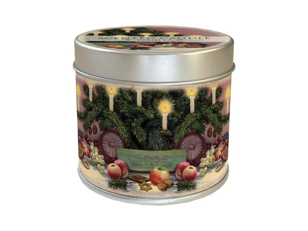 Sköna Ting Vonná svíčka v plechové dóze Christmas Lights (vánoční světla) 30 hodin 205 g Levný