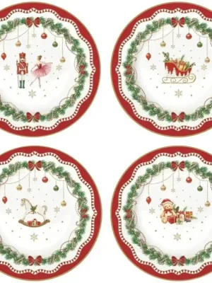Jen Po Omezenou Doba Easy Life Porcelánové dezertní talíře Magie De Noel 4 ks 19 × 19 cm