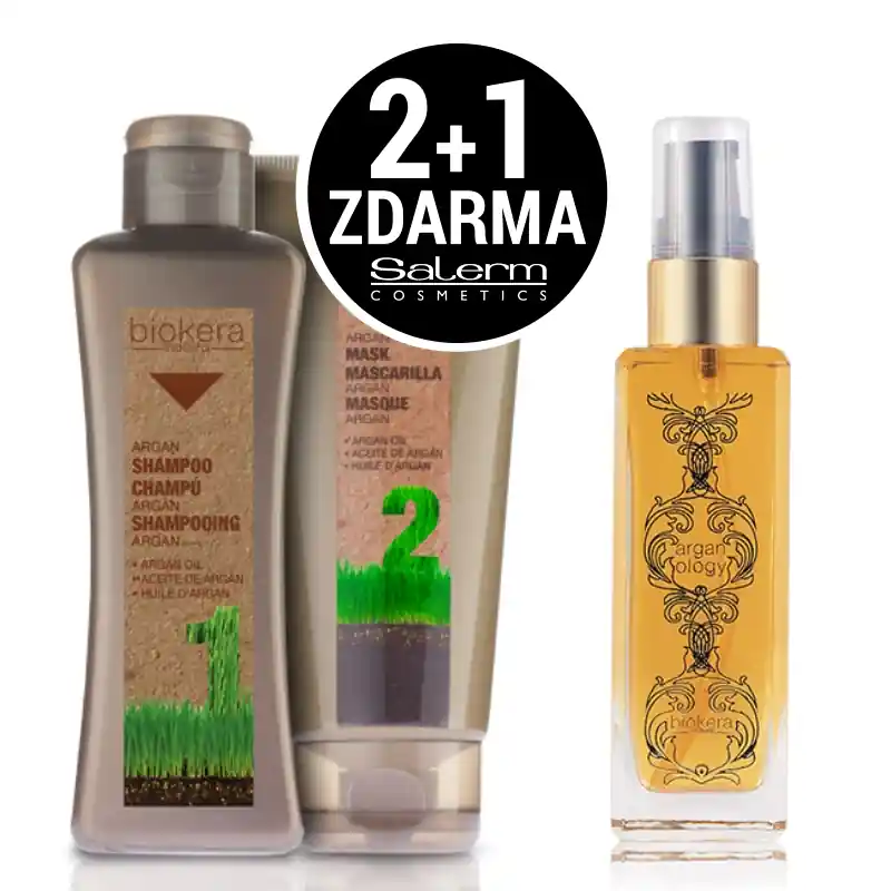 2+1 Zdarma! Biokera Argan kosmetická sada pro krásné vlasy Akční Nabídka