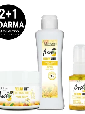 Akce 2+1 Zdarma! Salerm Biokera Yellow Shot kosmetická sada pro poškozené vlasy Cenový Hit