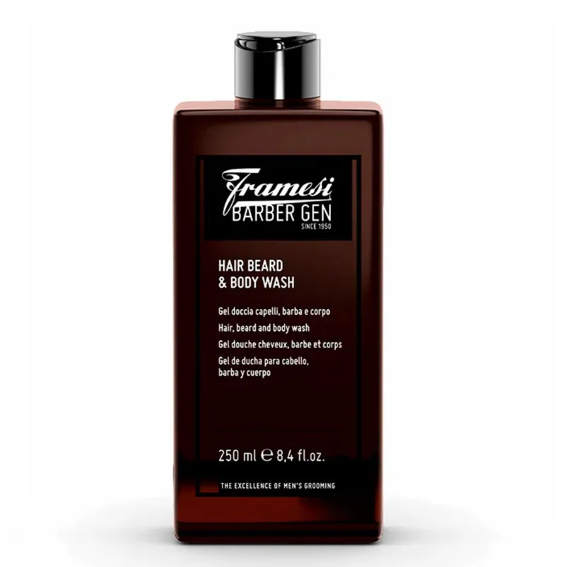 Nejlepší Volba Framesi Barber GEN Hair, Beard & Body šampon na vlasy, vosy a tělo 250 ml