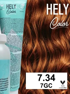 Hely Color permanentní barva na vlasy - blond zlatá měděná (7.34/7GC) 60 ml Expresní Doručení