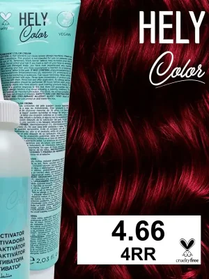 Hely Color permanentní barva na vlasy - hnědá červená intenzivní (4.66/4RR) 60 ml Cenová Bomba
