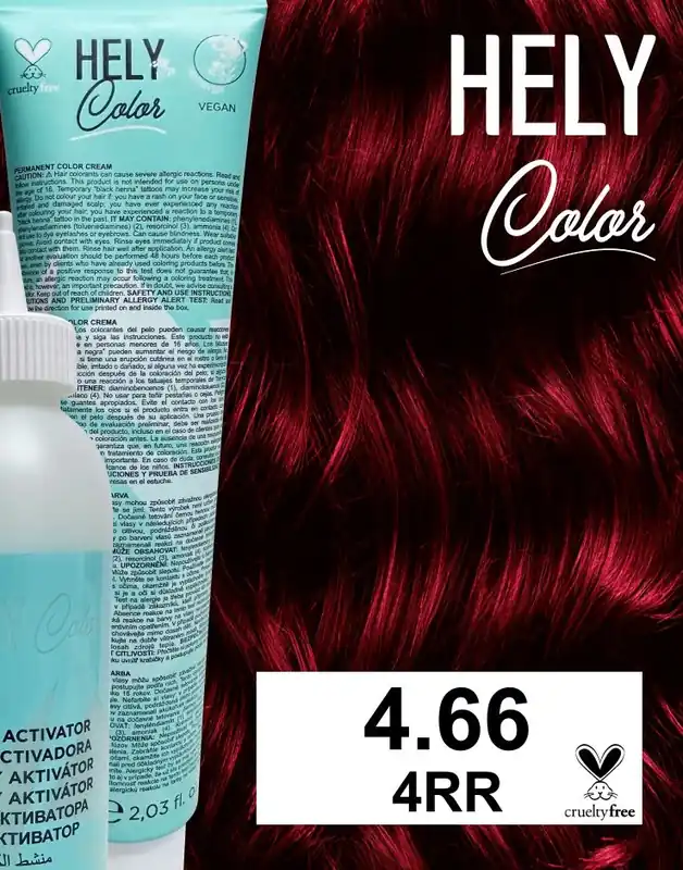 Hely Color permanentní barva na vlasy - hnědá červená intenzivní (4.66/4RR) 60 ml Cenová Bomba