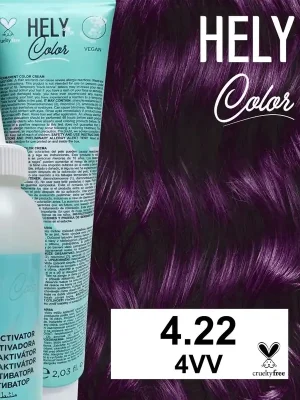 Hely Color permanentní barva na vlasy - hnědá fialová intenzivní (4.22/4VV) 60 ml Ověřený