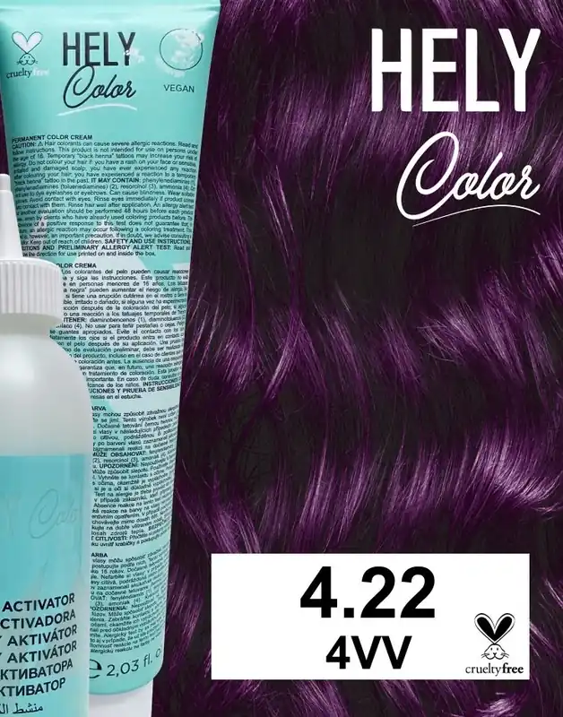 Hely Color permanentní barva na vlasy - hnědá fialová intenzivní (4.22/4VV) 60 ml Ověřený