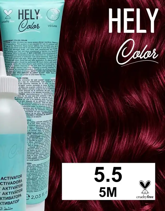 Přímo Od Výrobce Hely Color permanentní barva na vlasy - světle hnědá mahagonová (5.5/5M) 60 ml