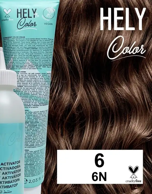 Akce Hely Color permanentní barva na vlasy - tmavá blond (6/6N) 60 ml