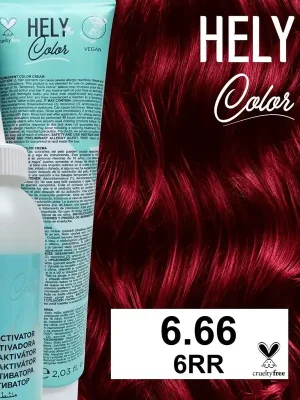 Hely Color permanentní barva na vlasy - tmavá blond červená intenzivní (6.66/6RR) 60 ml Objednat Nyní