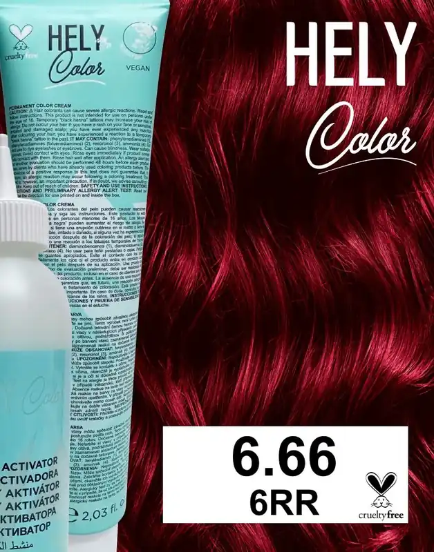Hely Color permanentní barva na vlasy - tmavá blond červená intenzivní (6.66/6RR) 60 ml Objednat Nyní