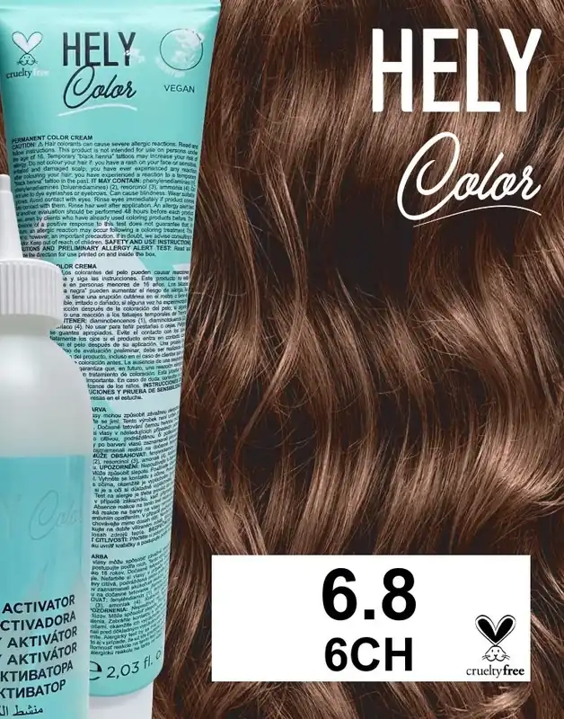 Hely Color permanentní barva na vlasy - tmavá blond čokoláda (6.8/6CH) 60 ml Vysoce Kvalitní