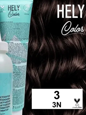 Hely Color permanentní barva na vlasy - tmavě hnědá (3/3N) 60 ml Sleva
