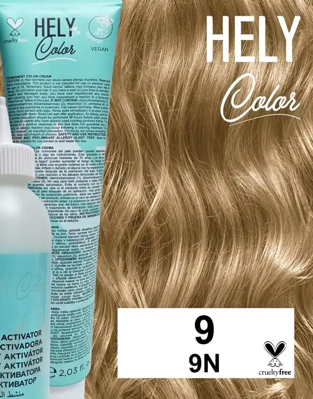 Aktuální Hely Color permanentní barva na vlasy - velmi světlá blond (9/9N) 60 ml