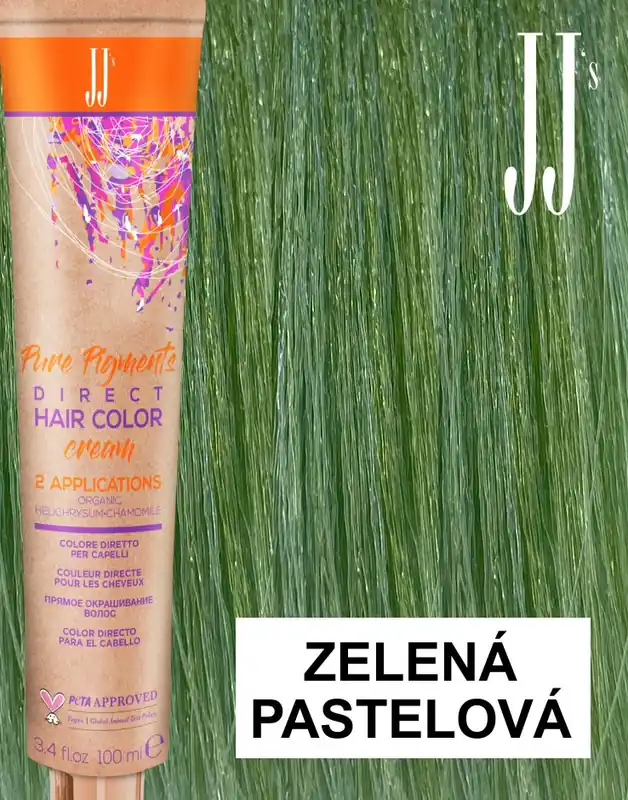 Novinka JJ's Direct Green Dew barva na vlasy pastelová zelená 100 ml