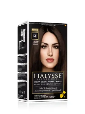 Lialysse barva na vlasy s keratinem a arganovým olejem 5D zlatá světle hnědá Top Prodej