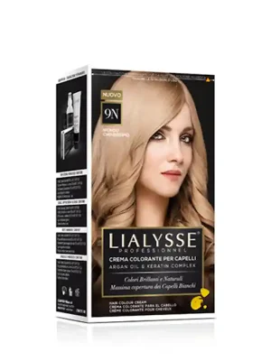 Lialysse barva na vlasy s keratinem a arganovým olejem 9N velmi světlá blond Nejlepší Volba