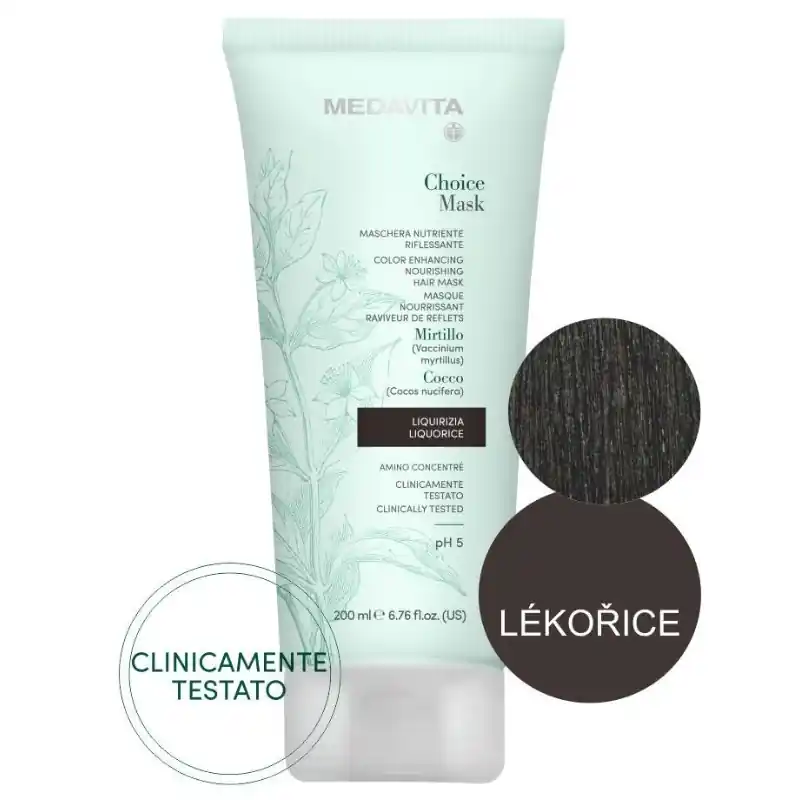 Značkový MedaVita Choice barvící maska lékořicová (liquorice) 200 ml