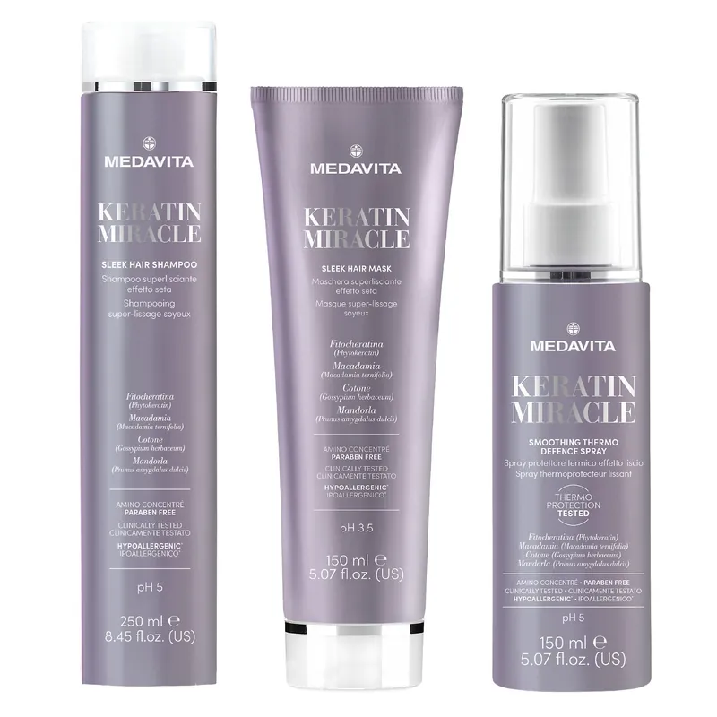 Medavita Keratin Miracle kosmetická sada pro vyhlazení vlasů Poslední Šance