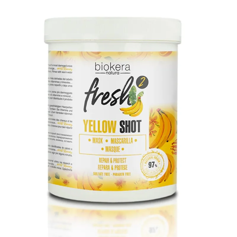 Salerm Biokera Yellow Shot maska pro poškozené vlasy 1000 ml Nízká Cena