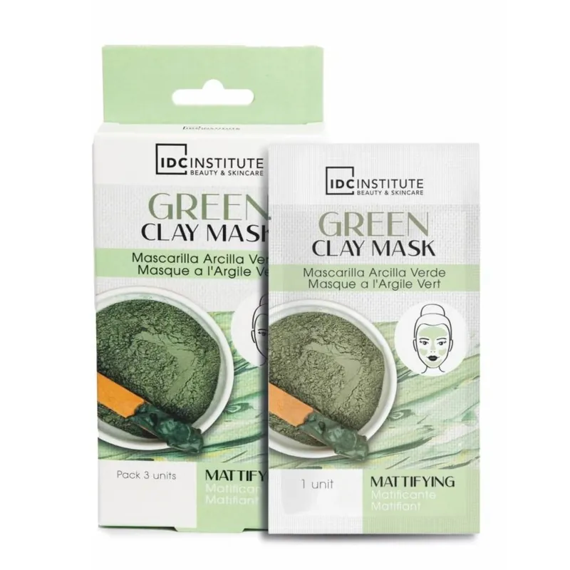 IDC Green Clay Peel-Off pleťová maska pro zmatnění pleti 3 x 8 g Finální Výprodej