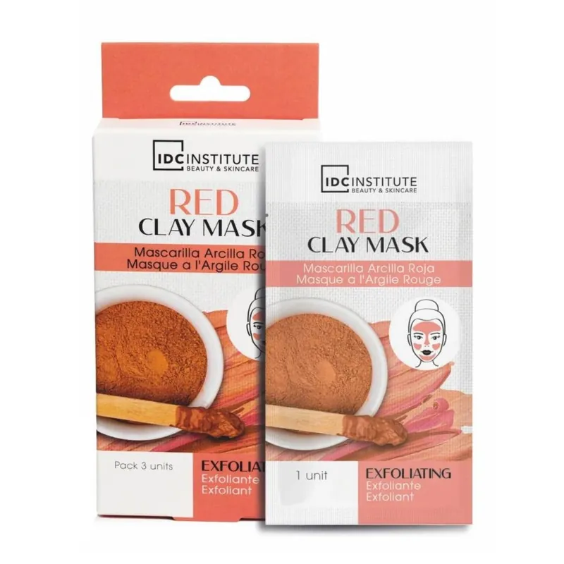 IDC Red Clay Peel-Off exfoliační pleťová maska 3 x 8 g Víkendová Akce