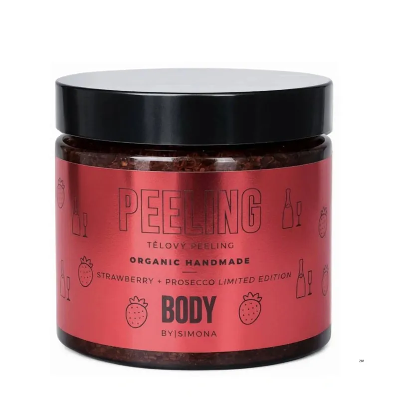 Body by Simona Strawberry & Prosecco cukrový tělový peeling 250 ml Aktuální
