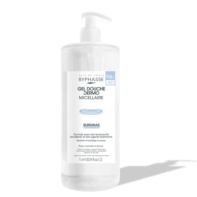 Omezená Nabídka Byphasse Dermo Surgas micelární sprchový gel pro normální a suchou pokožku 1000 ml