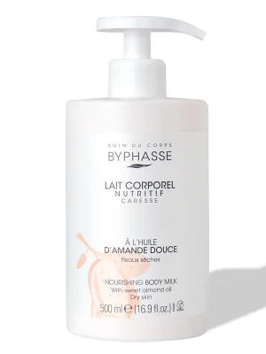 Byphasse Nourishing Body Milk tělové mléko s mandlovým olejem 500 ml s dávkovačem Nejlepší Volba