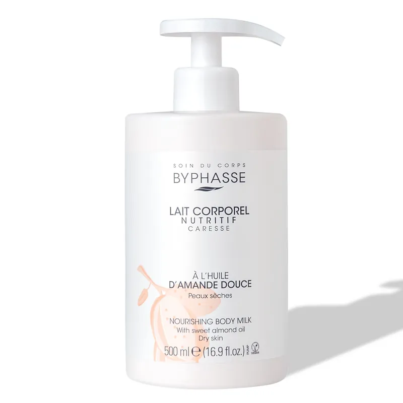Byphasse Nourishing Body Milk tělové mléko s mandlovým olejem 500 ml s dávkovačem Nejlepší Volba